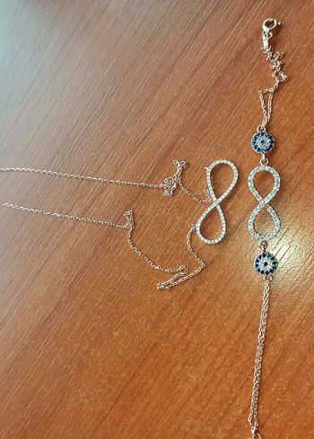 Sonsuzluk Kolye bileklik set 925 ayar - Görsel 3