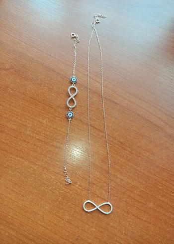 Sonsuzluk Kolye bileklik set 925 ayar - Görsel 2