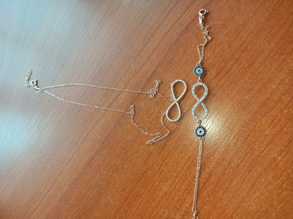 Sonsuzluk Kolye bileklik set 925 ayar - Görsel 3