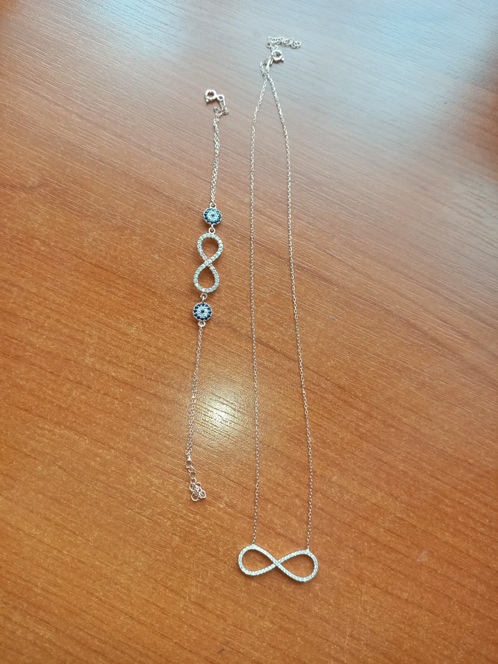 Sonsuzluk Kolye bileklik set 925 ayar - Görsel 2