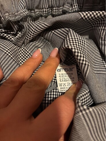 Kareli kumaş pantolon - Görsel 4