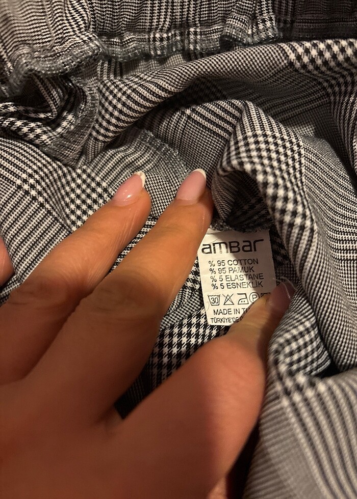 Kareli kumaş pantolon - Görsel 4