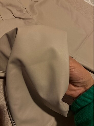 Bej rengi deri pantolon - Görsel 5