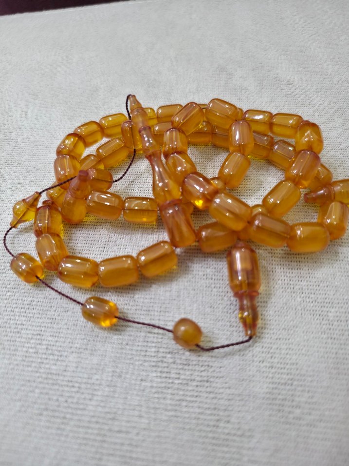 Özel İşçilik Sıkma Kehribar Tesbih - Görsel 2