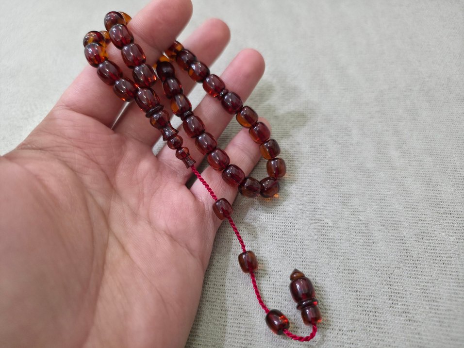 Ateş Kehribar Tesbih - Görsel 2