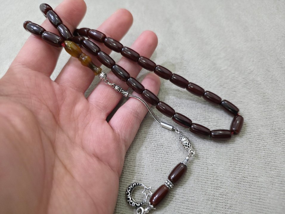 Sıkma Kehribar Tesbih - Görsel 2