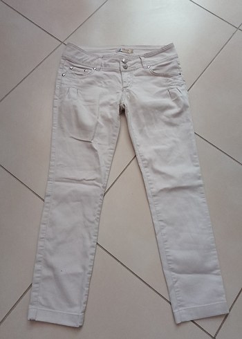 Academia Bej Kadın Denim Pantolon Midi Boy