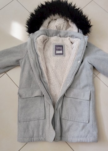 Erkek Çocuk Gri Kürklü Street Wear Kaban - Görsel 3