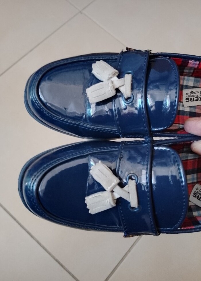 Çocuk ayakkabı rugan deri sağlam temiz - Görsel 4