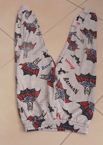 11-12 Yaş Beden gri Renk Gri Batman Baskılı Erkek Çocuk Eşofman Altı