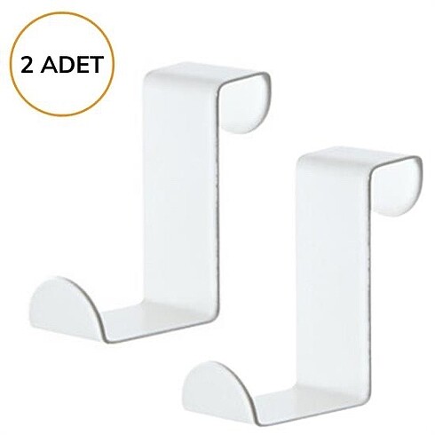 Diğer 2'Li Kapı Arkası Çekmece Dolap Kapağı Mutfak Banyo Askısı Beyaz
