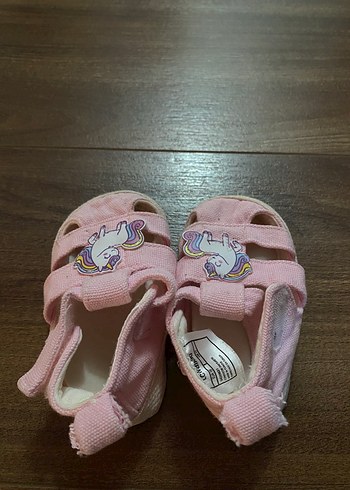 Pembe Unicorn Desenli Kız Çocuk Sandalet