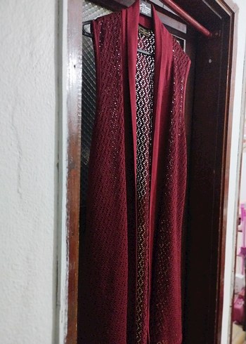 Bordo Kadın Uzun Kollu Sabahlık - Görsel 4