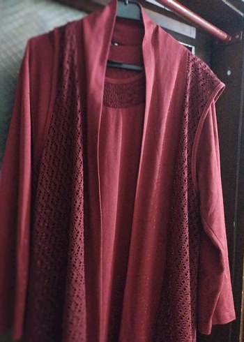 Bordo Kadın Uzun Kollu Sabahlık - Görsel 2