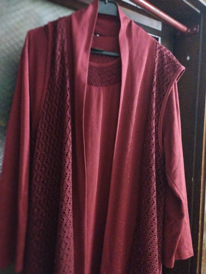 Bordo Kadın Uzun Kollu Sabahlık - Görsel 2