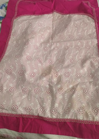 Pembe Nakışlı Yatak Örtüsü - Görsel 7