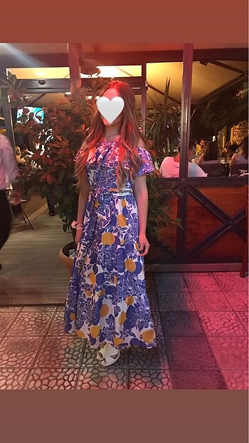 m Beden Madonna Yaka Kemerli Uzun Elbise