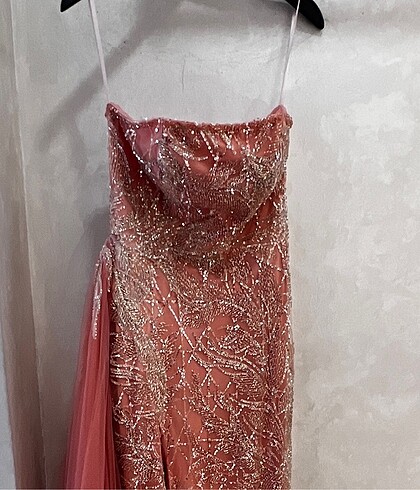Taşlı somon elbise 38/40/42 var