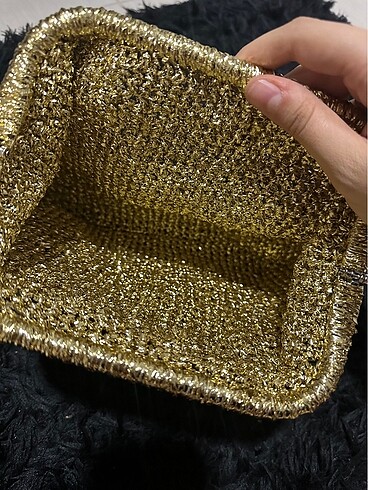  Beden altın Renk Mango model el çantası