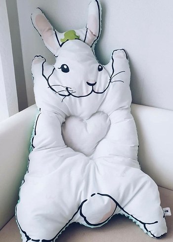 Beyaz Baskılı Çocuk Peluş Uyku Minderi - Görsel 5