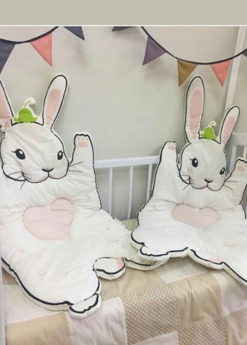 Beyaz Baskılı Çocuk Peluş Uyku Minderi - Görsel 4