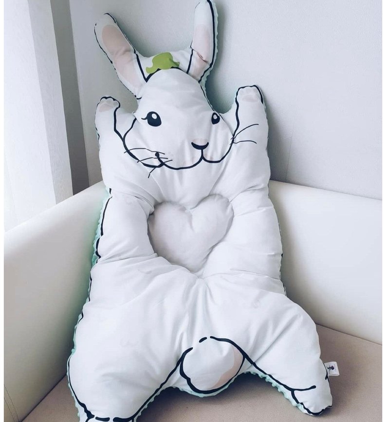 Beyaz Baskılı Çocuk Peluş Uyku Minderi - Görsel 5