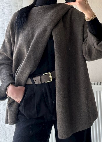 Bej Yün Triko Midi hırka - Görsel 2