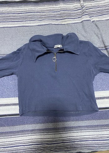 stradivarius fermuarlı crop