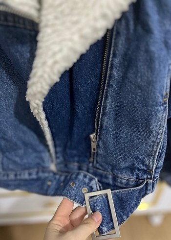 Mavi Kürklü Kot Ceket - Görsel 2