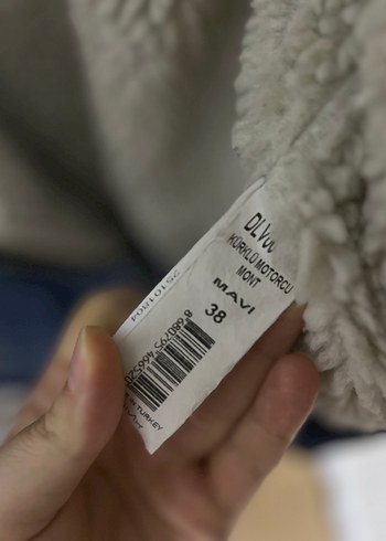 Mavi Kürklü Kot Ceket - Görsel 4