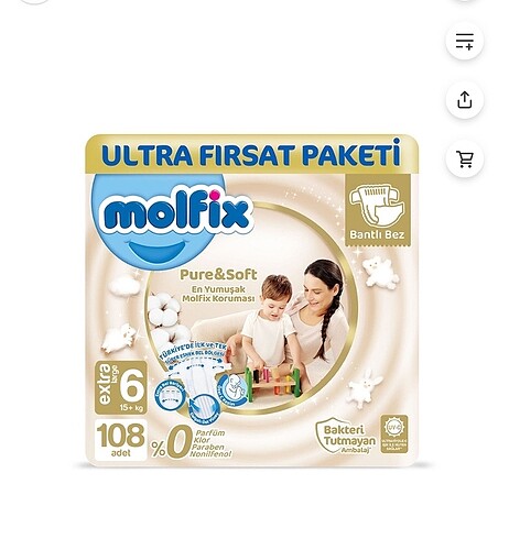 Molfix pure soft bebek bezi 6 no