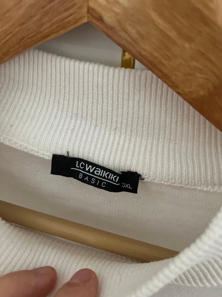 Erkek Beyaz Uzun Kollu Boğazlı Kazak - Görsel 2