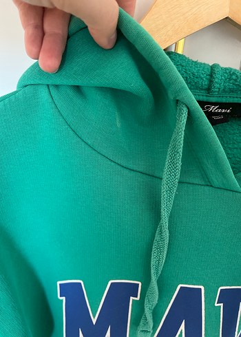 Yeşil Kapüşonlu MAVİ Sweatshirt - Görsel 3