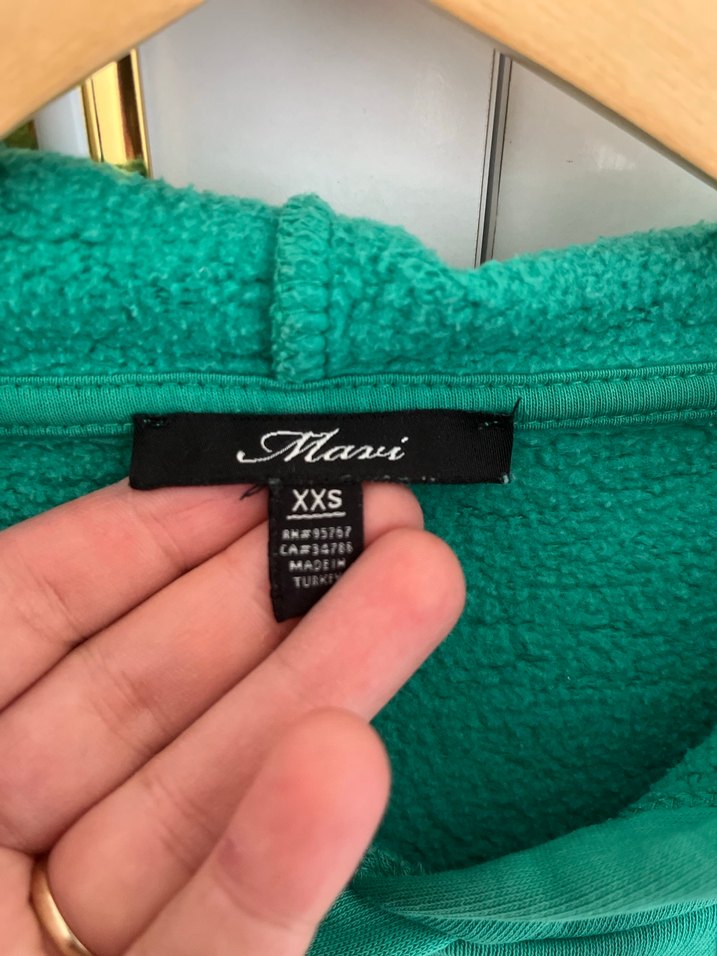 Yeşil Kapüşonlu MAVİ Sweatshirt - Görsel 4