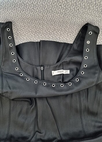 Mango suni deri elbise - Görsel 3