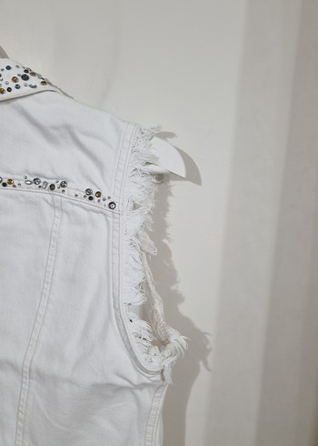 Tas detayli jean yelek - Görsel 4