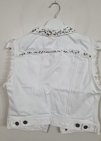 Tas detayli jean yelek - Görsel 3