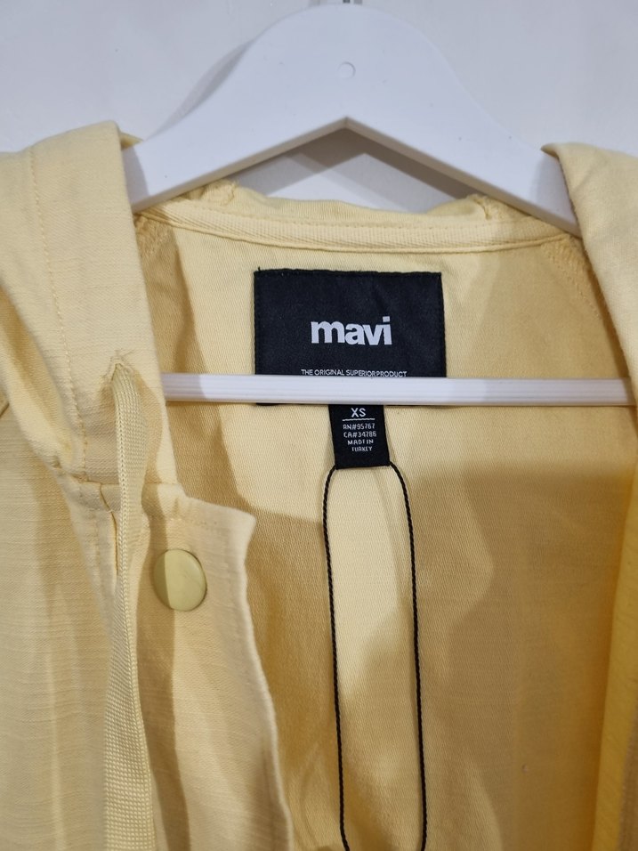 Sarı Düğmeli Midi Street Wear Kadın Ceket - Görsel 4