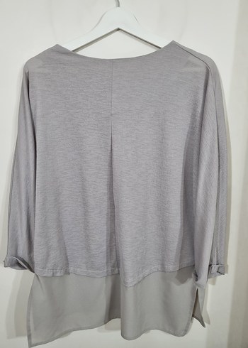 Gri Kadın Triko Uzun Kollu Tişört - Görsel 4