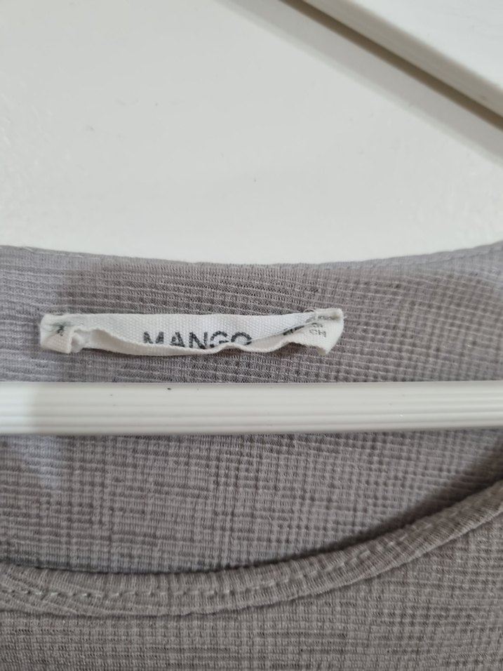 Gri Kadın Triko Uzun Kollu Tişört - Görsel 2