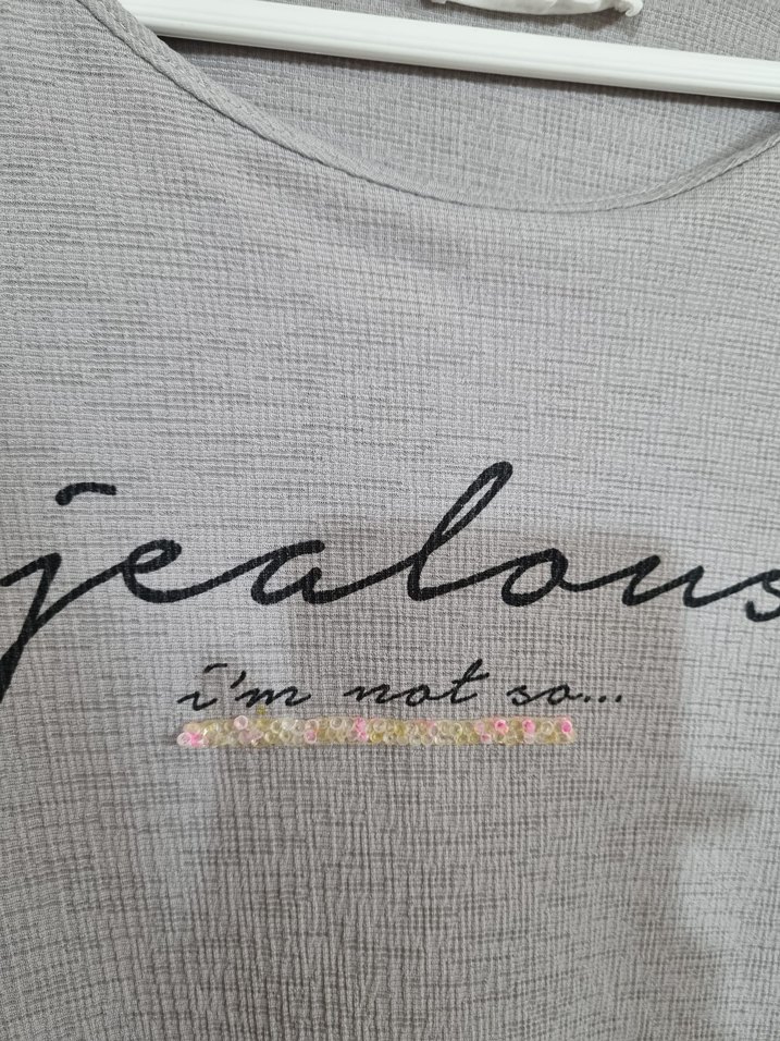 Gri Kadın Triko Uzun Kollu Tişört - Görsel 3