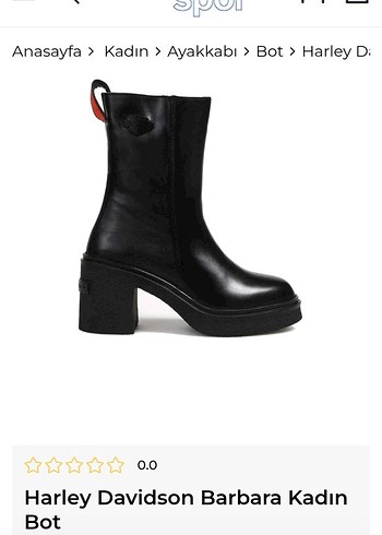 Harley Davidson Barbara Siyah Deri Kadın Bot - Görsel 6