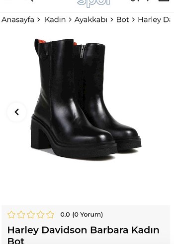 Harley Davidson Barbara Siyah Deri Kadın Bot - Görsel 3