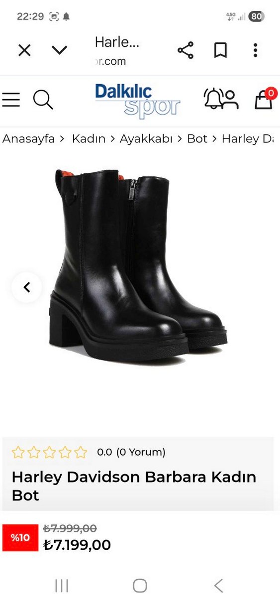 Harley Davidson Barbara Siyah Deri Kadın Bot - Görsel 3