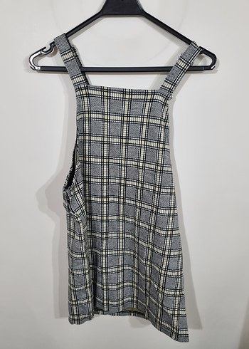 Gri Kareli salopet elbise - Görsel 3