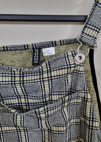 Gri Kareli salopet elbise - Görsel 4