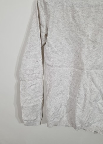 Bej V Yaka Uzun Kollu Kadın Triko - Görsel 4