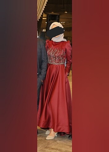 Bordo abiye 36 beden 