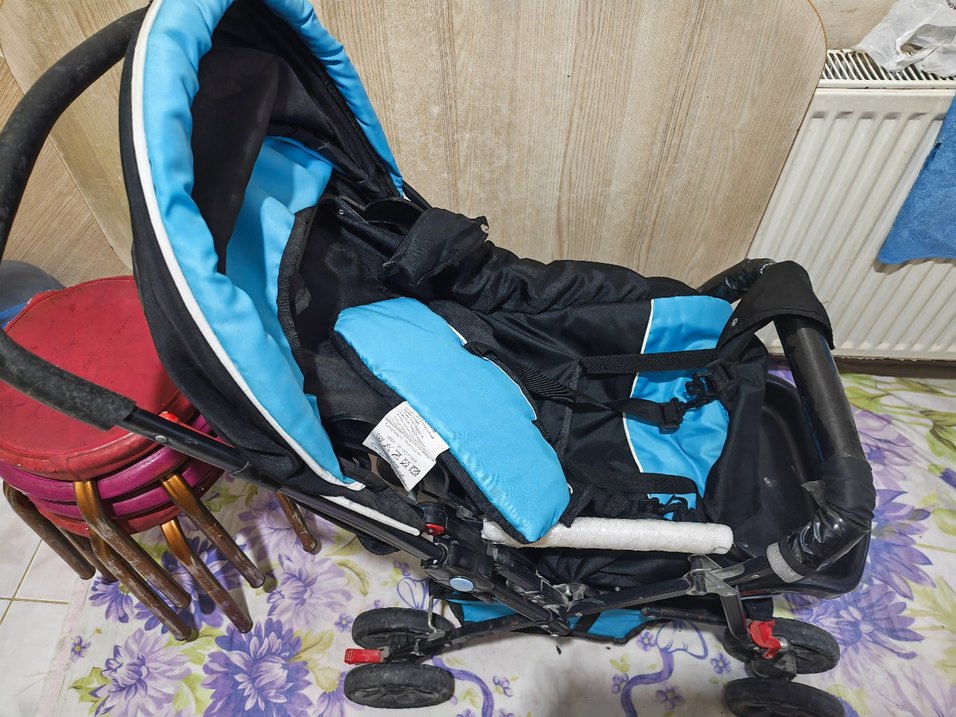 Koyu Mavi Bebek Arabası - Görsel 4