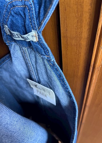 s Beden mavi Renk Kadın Mavi Denim Askılı Midi Salopet